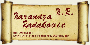 Narandža Radaković vizit kartica